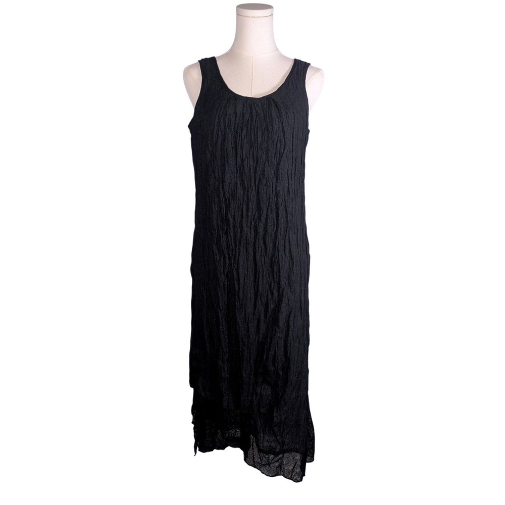 Stella Carakasi NWT Black MoodBoard Dress Textured Gauze Sleeveless XS Lagenlook